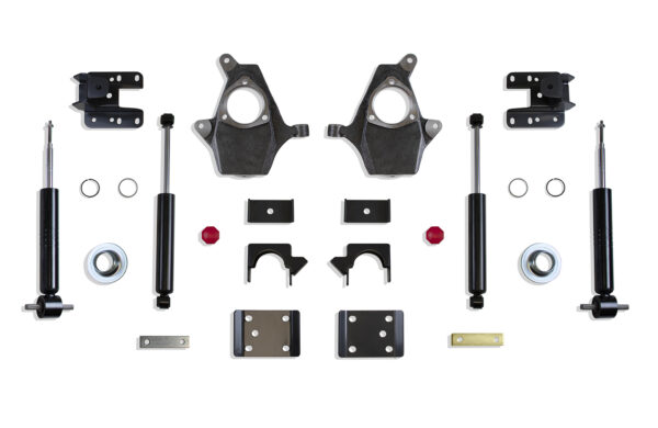 2007-2016 SILVERADO/SIERRA 1500 2WD/4WD 3"/5" - 4"/6" LOWERING KIT (SPINDLES/STRUTS) (CAST STEEL ARMS)
