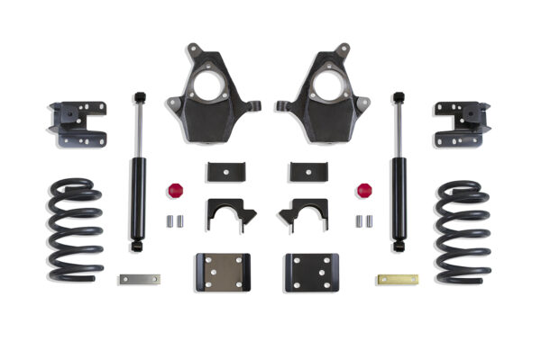 2014-2018 SILVERADO/SIERRA 1500 2WD/4WD 4"/6" LOWERING KIT (SPINDLES/COILS, EXT/CREW CAB, CAST STEEL ARMS)