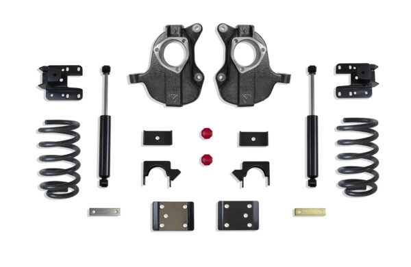 2016-2018 SILVERADO/SIERRA 1500 2WD/4WD 4"/6" LOWERING KIT (SPINDLES/COILS) (4DR, STAMPED/ALUM ARMS)