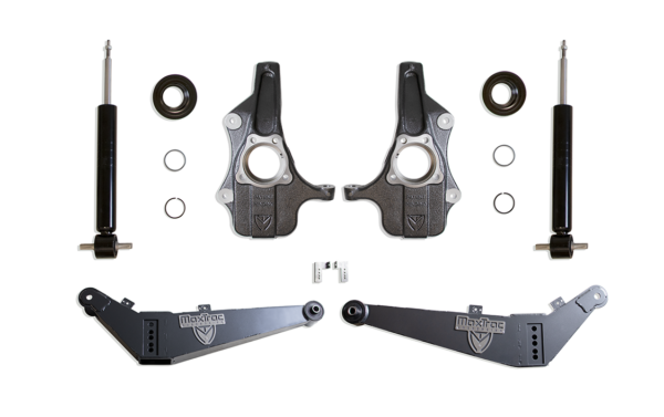 2021-2025 GM SUV 3"/4" LOWERING KIT (SPINDLES/STRUTS/REAR ARMS) (NON MAGNERIDE/ADAPTIVE RIDE) *** SIGNIFICANT REAR GROUND CLEARANCE REDUCTION ***