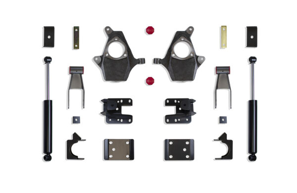 2007-2016 SILVERADO/SIERRA 1500 2WD/4WD 2"/4" LOWERING KIT (SPINDLES, CAST STEEL ARMS)