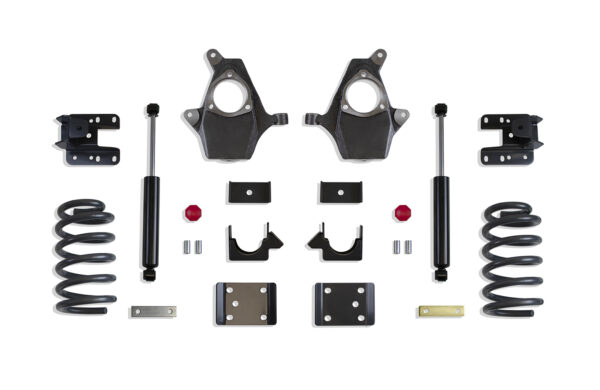 2014-2018 SILVERADO/SIERRA 1500 2WD/4WD 3"/5" LOWERING KIT (SPINDLES/COILS, SINGLE CAB, CAST STEEL ARMS)