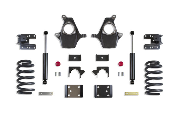 2014-2018 SILVERADO/SIERRA 1500 2WD/4WD 4"/6" LOWERING KIT (SPINDLES/COILS, SINGLE CAB, CAST STEEL ARMS)
