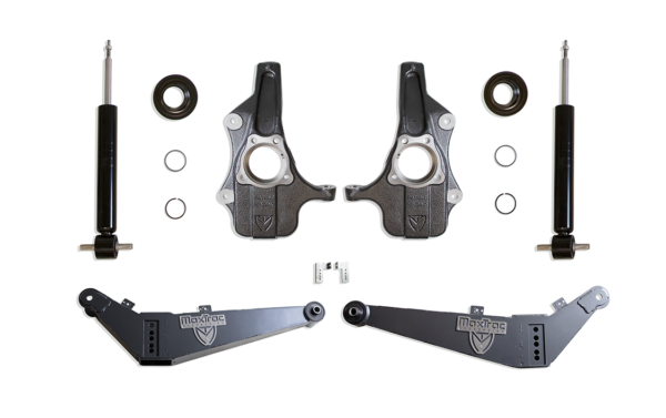 2021-2025 GM SUV 3"/4" LOWERING KIT (SPINDLES/STRUTS/REAR ARMS) (NON MAGNERIDE/ADAPTIVE RIDE) *** SIGNIFICANT REAR GROUND CLEARANCE REDUCTION ***