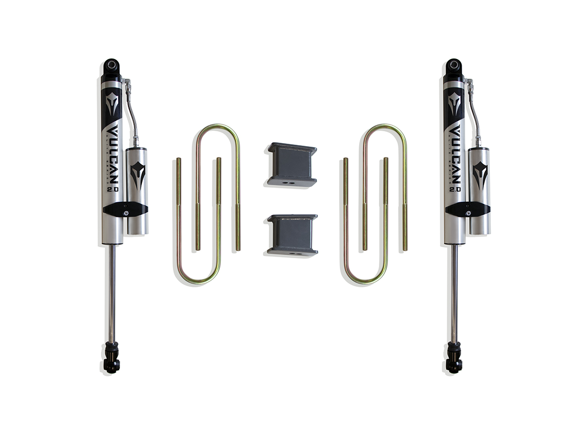 2002-2008 RAM 1500 (5-LUG) 2WD 4" REAR LIFT BOX KIT W/ VULCAN RESERVOIR SHOCKS