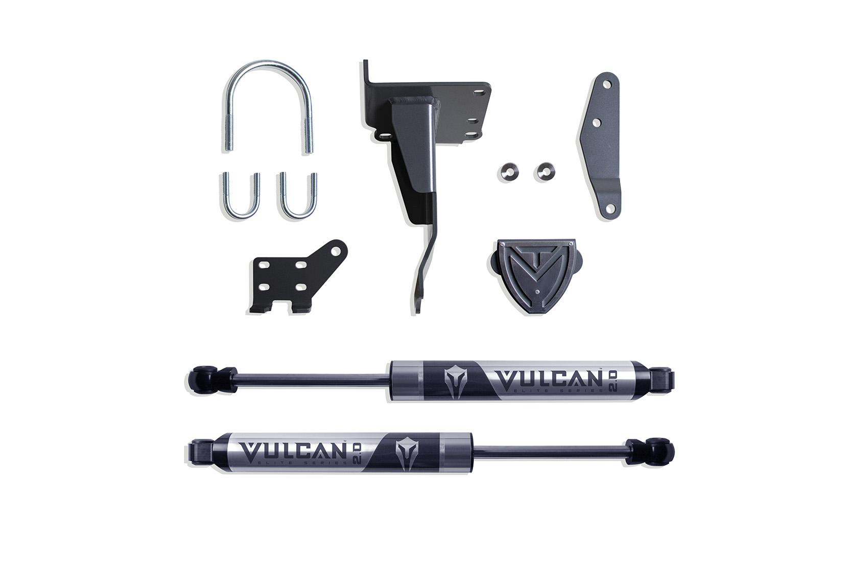 2014-2025 RAM 2500/3500 4WD DUAL STEERING STABILIZER KIT W/ VULCAN 2.0 SERIES STABILIZER SHOCKS