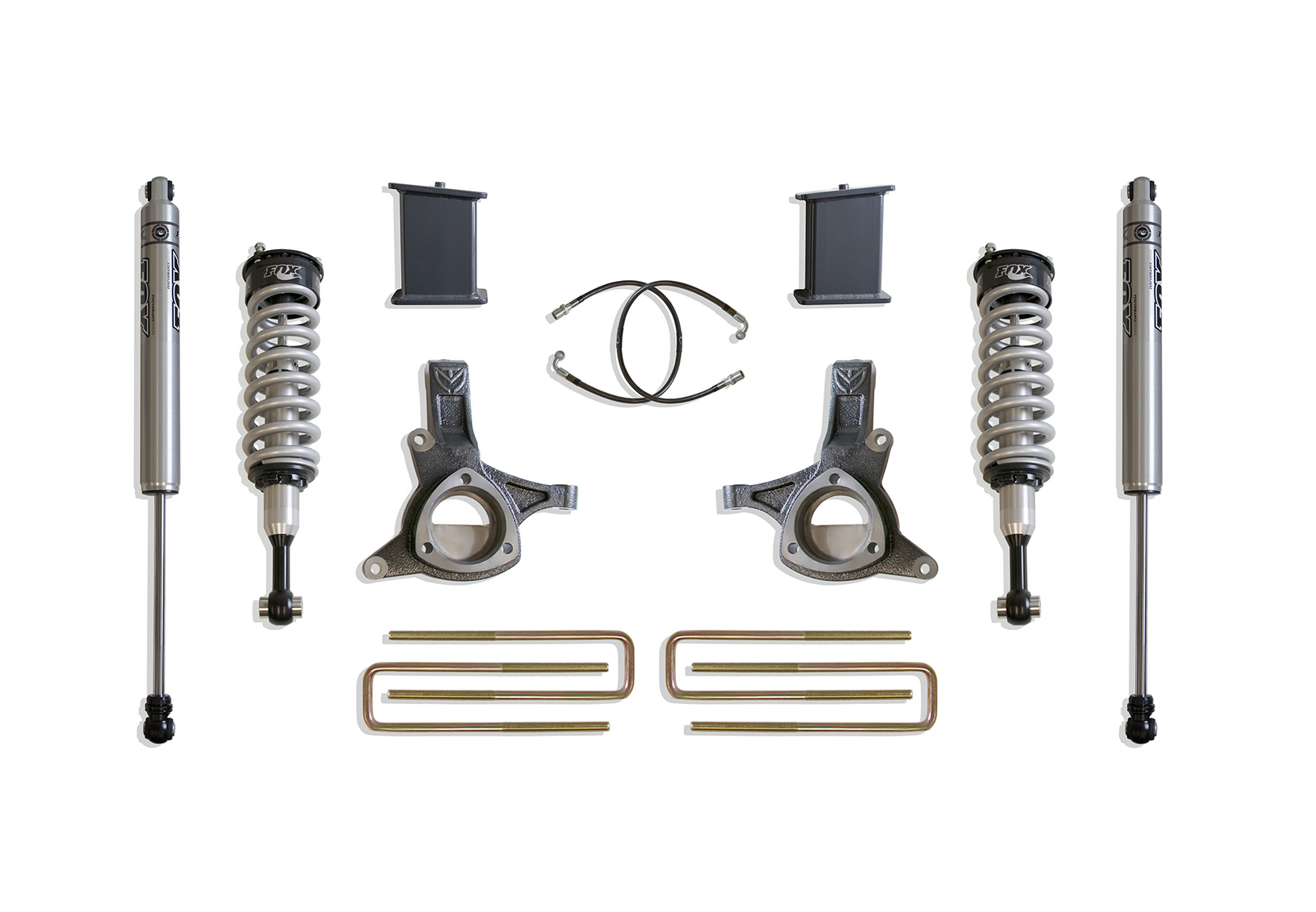 2007-2016 SILVERADO/SIERRA 1500 2WD 7" LIFT KIT (FOX SHOCKS) (CAST STEEL ARMS)