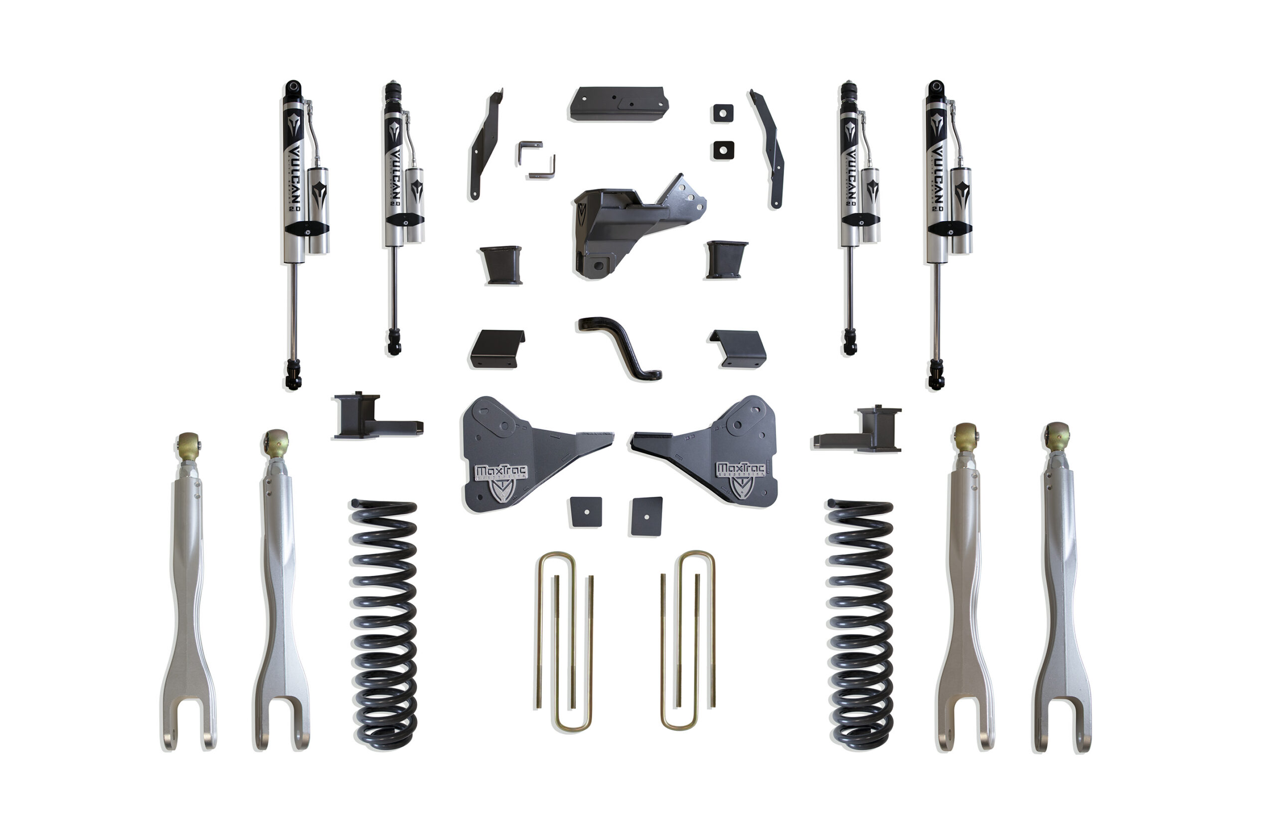 2023-2025 F-250/F-350 4WD DIESEL 4" LIFT KIT W/ 4-LINKS (VULCAN RESERVOIR SHOCKS)
