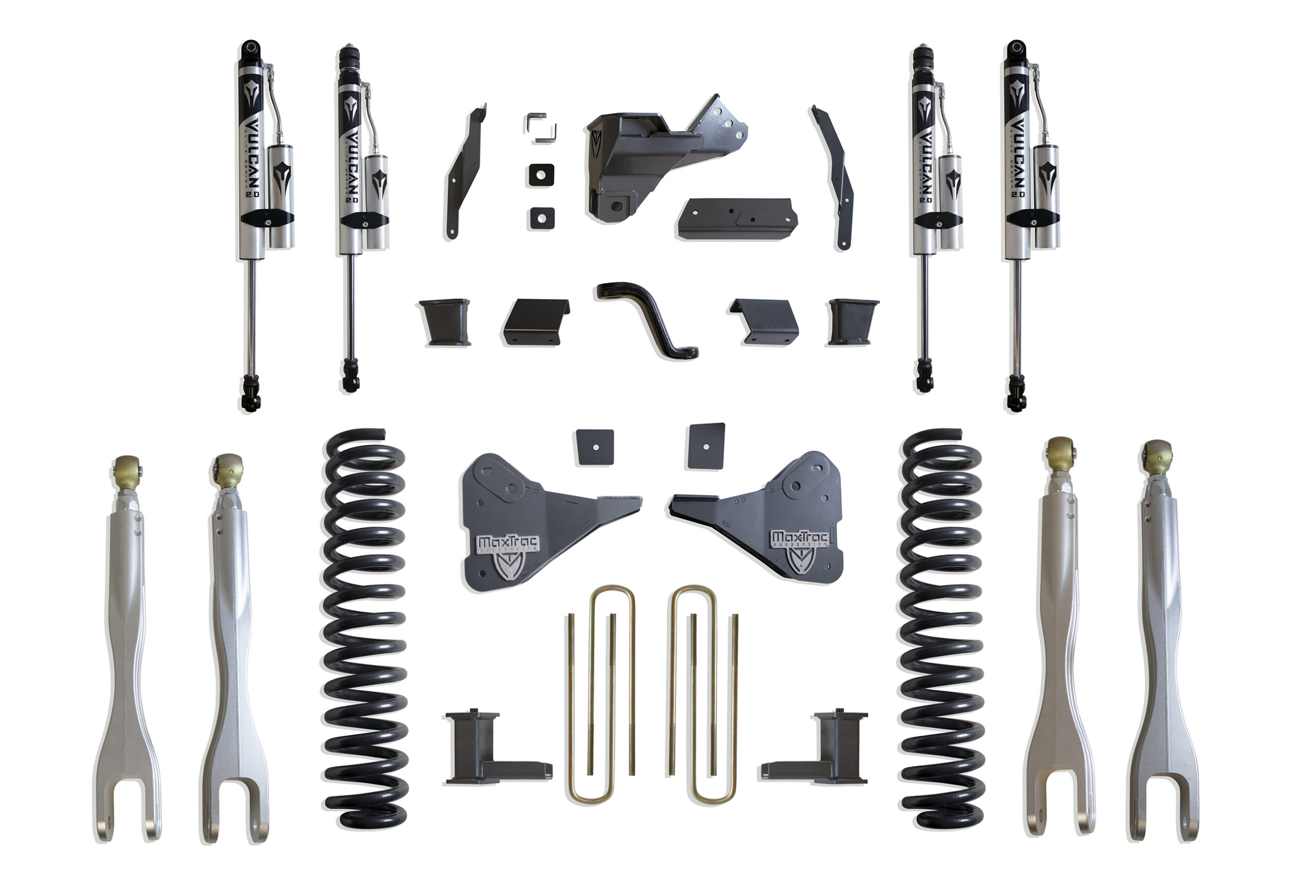 2023-2025 F-250/F-350 4WD DIESEL 8" LIFT KIT W/ 4-LINKS (VULCAN RESERVOIR SHOCKS)