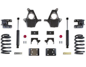 2014-2018 SILVERADO/SIERRA 1500 2WD/4WD 4"/6" LOWERING KIT (SPINDLES/COILS, EXT/CREW CAB, CAST STEEL ARMS)