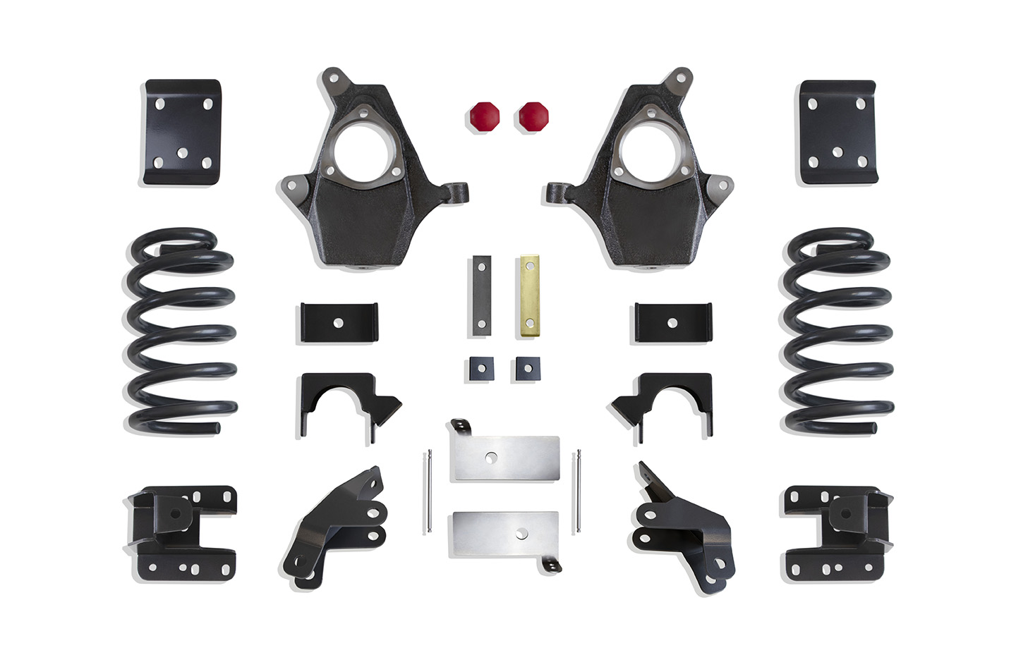 2014-2018 SILVERADO/SIERRA 1500 2WD/4WD 4"/6" LOWERING KIT (MAGNERIDE, EXT/CREW CAB, CAST STEEL ARMS)