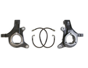 2007-2016 SILVERADO/SIERRA 1500 2WD & 2007-2014 GM SUV 2WD 3" LIFT SPINDLES W/ BRAKE LINES (CAST STEEL ARMS)
