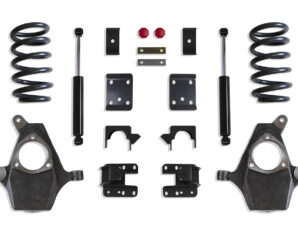 2007-2013 SILVERADO/SIERRA 1500 2WD/4WD 4"/6" LOWERING KIT (COILS/SPINDLES, SINGLE CAB) (CAST STEEL ARMS)
