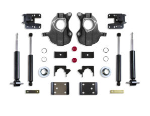2016-2018 SILVERADO/SIERRA 1500 2WD/4WD 3"/5" - 4"/6" LOWERING KIT (SPINDLES/STRUTS) (STAMPED/ALUM ARMS)