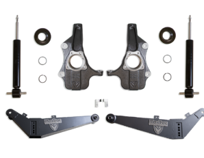 2021-2025 GM SUV 3"/4" LOWERING KIT (SPINDLES/STRUTS/REAR ARMS) (NON MAGNERIDE/ADAPTIVE RIDE) *** SIGNIFICANT REAR GROUND CLEARANCE REDUCTION ***