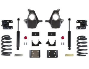 2014-2018 SILVERADO/SIERRA 1500 2WD/4WD 3"/5" LOWERING KIT (SPINDLES/COILS, EXT/CREW CAB, CAST STEEL ARMS)